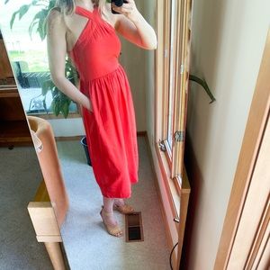 A New Day Red Linen Dress